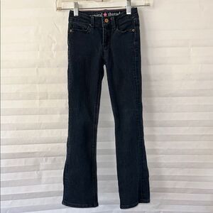 Natural Threads Girls Dark Blue Denim Jeans Size 6 Bootcut Stretch Casual Pants